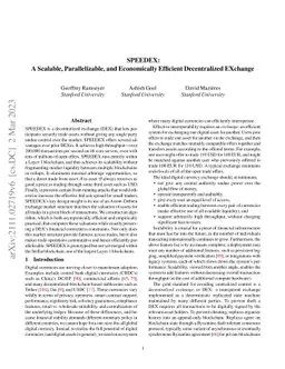 SPEEDEX: A Scalable, Parallelizable, and Economically Efficient
  Decentralized EXchange