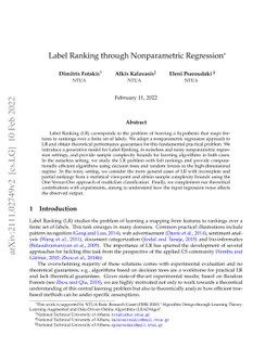 Label Ranking through Nonparametric Regression