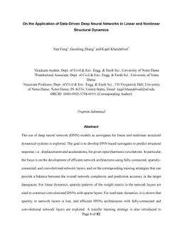 On the Application of Data-Driven Deep Neural Networks in Linear and
  Nonlinear Structural Dynamics