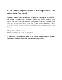 Flood forecasting with machine learning models in an operational
  framework