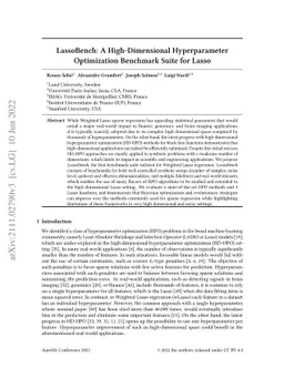 LassoBench: A High-Dimensional Hyperparameter Optimization Benchmark
  Suite for Lasso