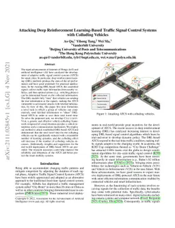 Attacking Deep Reinforcement Learning-Based Traffic Signal Control
  Systems with Colluding Vehicles