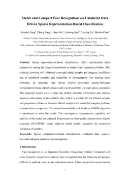 Stable and Compact Face Recognition via Unlabeled Data Driven Sparse
  Representation-Based Classification