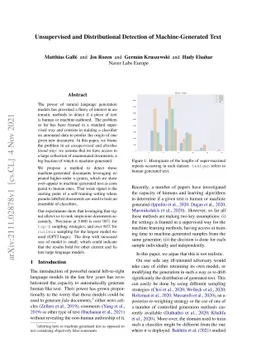 Unsupervised and Distributional Detection of Machine-Generated Text