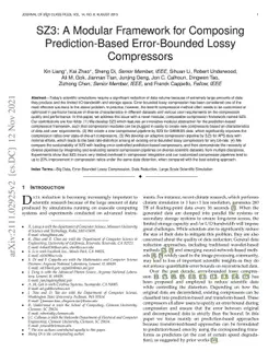 SZ3: A Modular Framework for Composing Prediction-Based Error-Bounded
  Lossy Compressors