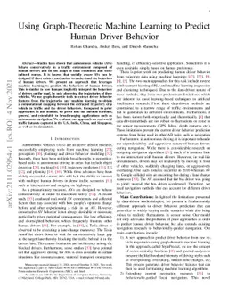 Using Graph-Theoretic Machine Learning to Predict Human Driver Behavior