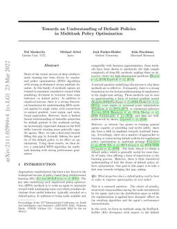 Towards an Understanding of Default Policies in Multitask Policy
  Optimization