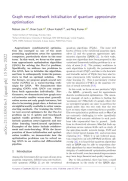 Graph neural network initialisation of quantum approximate optimisation