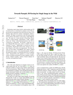Towards Panoptic 3D Parsing for Single Image in the Wild