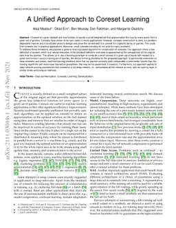 A Unified Approach to Coreset Learning