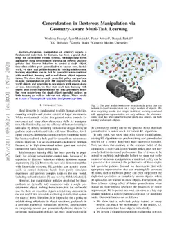 Generalization in Dexterous Manipulation via Geometry-Aware Multi-Task
  Learning