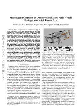 Modeling and Control of an Omnidirectional Micro Aerial Vehicle Equipped
  with a Soft Robotic Arm