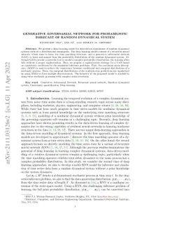 Generative Adversarial Network for Probabilistic Forecast of Random
  Dynamical System