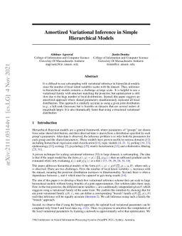 Amortized Variational Inference for Simple Hierarchical Models