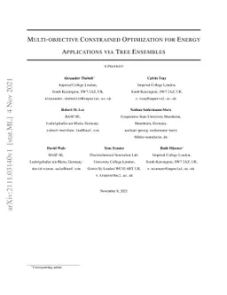 Multi-Objective Constrained Optimization for Energy Applications via
  Tree Ensembles