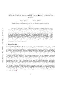 Predictive Machine Learning of Objective Boundaries for Solving COPs