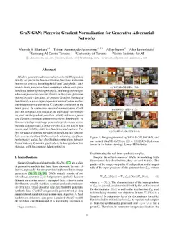 GraN-GAN: Piecewise Gradient Normalization for Generative Adversarial
  Networks