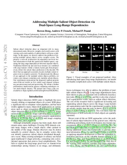 Addressing Multiple Salient Object Detection via Dual-Space Long-Range
  Dependencies