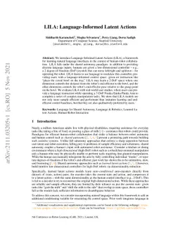 LILA: Language-Informed Latent Actions