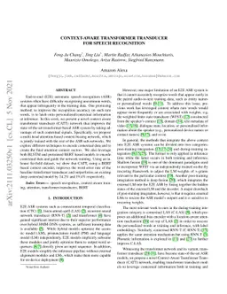Context-Aware Transformer Transducer for Speech Recognition