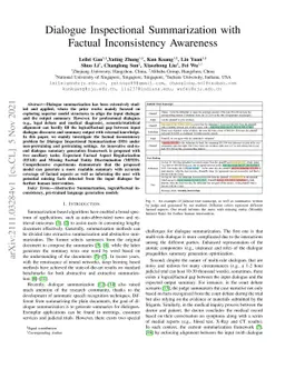 Dialogue Inspectional Summarization with Factual Inconsistency Awareness