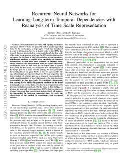 Recurrent Neural Networks for Learning Long-term Temporal Dependencies
  with Reanalysis of Time Scale Representation