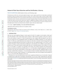 Dataset of Fake News Detection and Fact Verification: A Survey