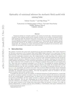 Optimality of variational inference for stochastic block model with
  missing links
