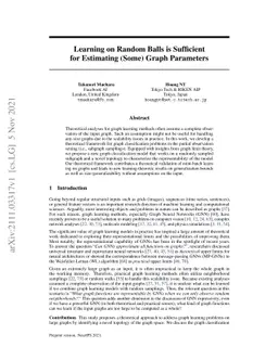 Learning on Random Balls is Sufficient for Estimating (Some) Graph
  Parameters