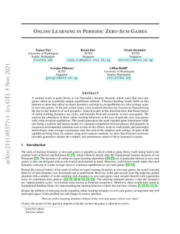 Online Learning in Periodic Zero-Sum Games