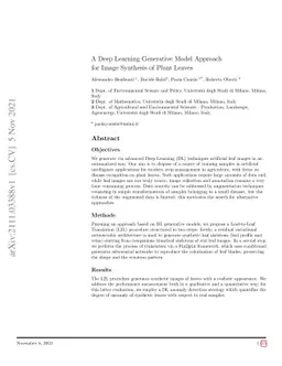 A Deep Learning Generative Model Approach for Image Synthesis of Plant
  Leaves