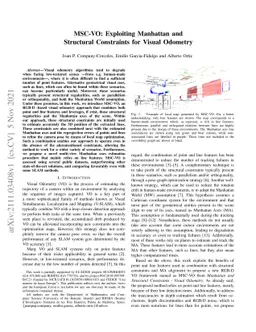 MSC-VO: Exploiting Manhattan and Structural Constraints for Visual
  Odometry