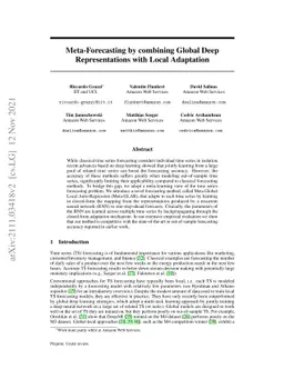 Meta-Forecasting by combining Global Deep Representations with Local
  Adaptation