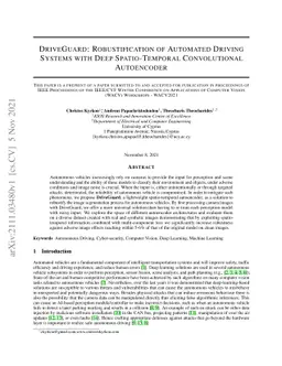 DriveGuard: Robustification of Automated Driving Systems with Deep
  Spatio-Temporal Convolutional Autoencoder