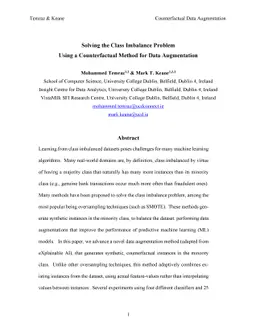 Solving the Class Imbalance Problem Using a Counterfactual Method for
  Data Augmentation