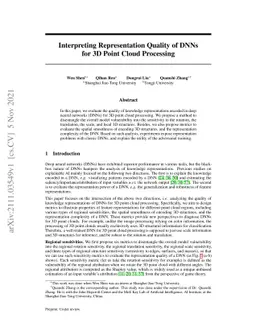 Interpreting Representation Quality of DNNs for 3D Point Cloud
  Processing