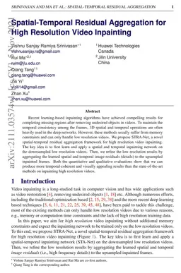 Spatial-Temporal Residual Aggregation for High Resolution Video
  Inpainting