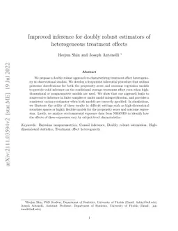 Improved inference for doubly robust estimators of heterogeneous
  treatment effects
