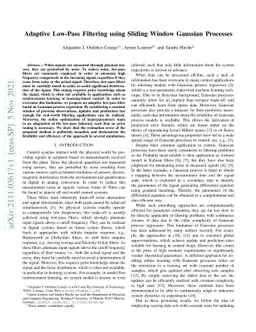 Adaptive Low-Pass Filtering using Sliding Window Gaussian Processes