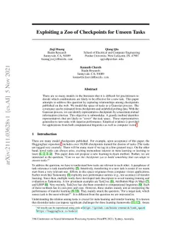 Exploiting a Zoo of Checkpoints for Unseen Tasks