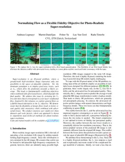 Normalizing Flow as a Flexible Fidelity Objective for Photo-Realistic
  Super-resolution