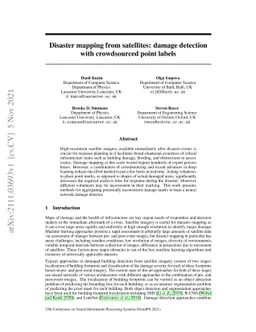 Disaster mapping from satellites: damage detection with crowdsourced
  point labels