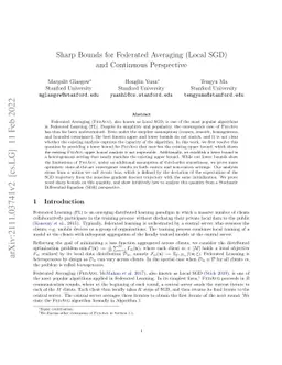 Sharp Bounds for Federated Averaging (Local SGD) and Continuous
  Perspective