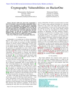 Cryptography Vulnerabilities on HackerOne