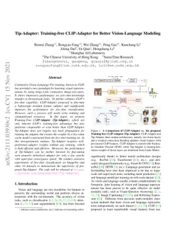 Tip-Adapter: Training-free CLIP-Adapter for Better Vision-Language
  Modeling