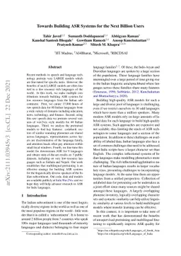 Towards Building ASR Systems for the Next Billion Users