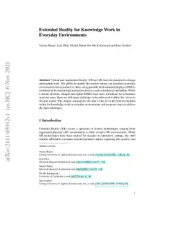 Extended Reality for Knowledge Work in Everyday Environments