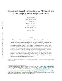Sequential Kernel Embedding for Mediated and Time-Varying Dose Response Curves