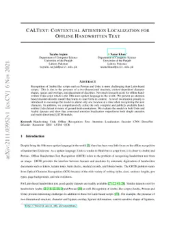 CALText: Contextual Attention Localization for Offline Handwritten Text