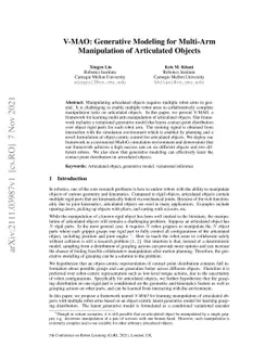 V-MAO: Generative Modeling for Multi-Arm Manipulation of Articulated
  Objects